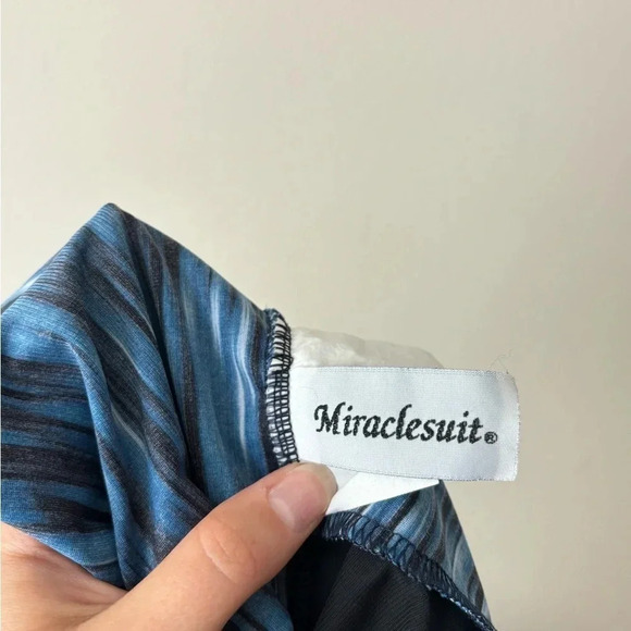 Miraclesuit Blue Ocean Wrap One Piece Swimsuit Slimming Shapewear Beach Pool - Picture 7 of 9